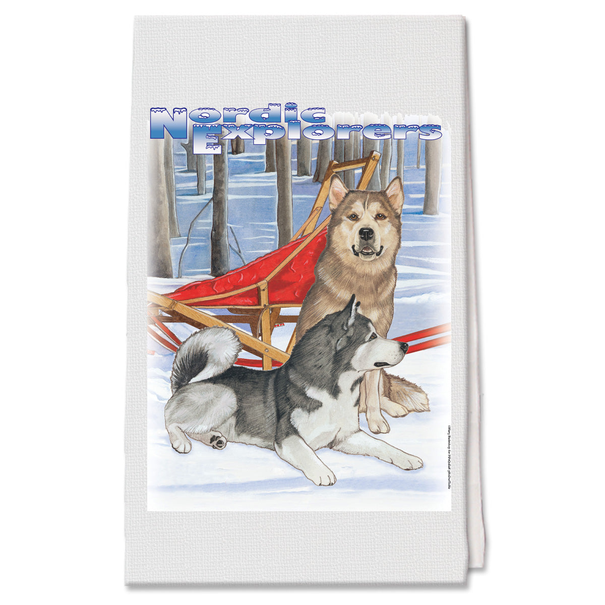 Alaskan Malamute Decorative Cotton Kitchen Dish Towel, Pet Gift - Pipsqueakproductions