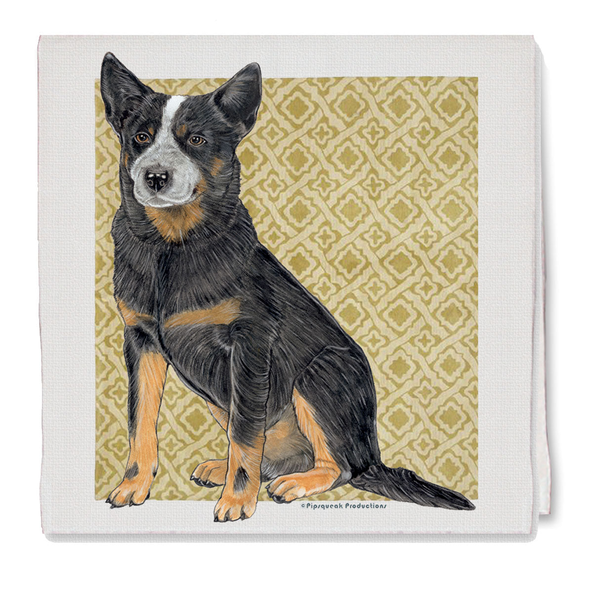Australian Cattle Dog Decorative Cotton Kitchen Dish Towel, Pet Gift - Pipsqueakproductions