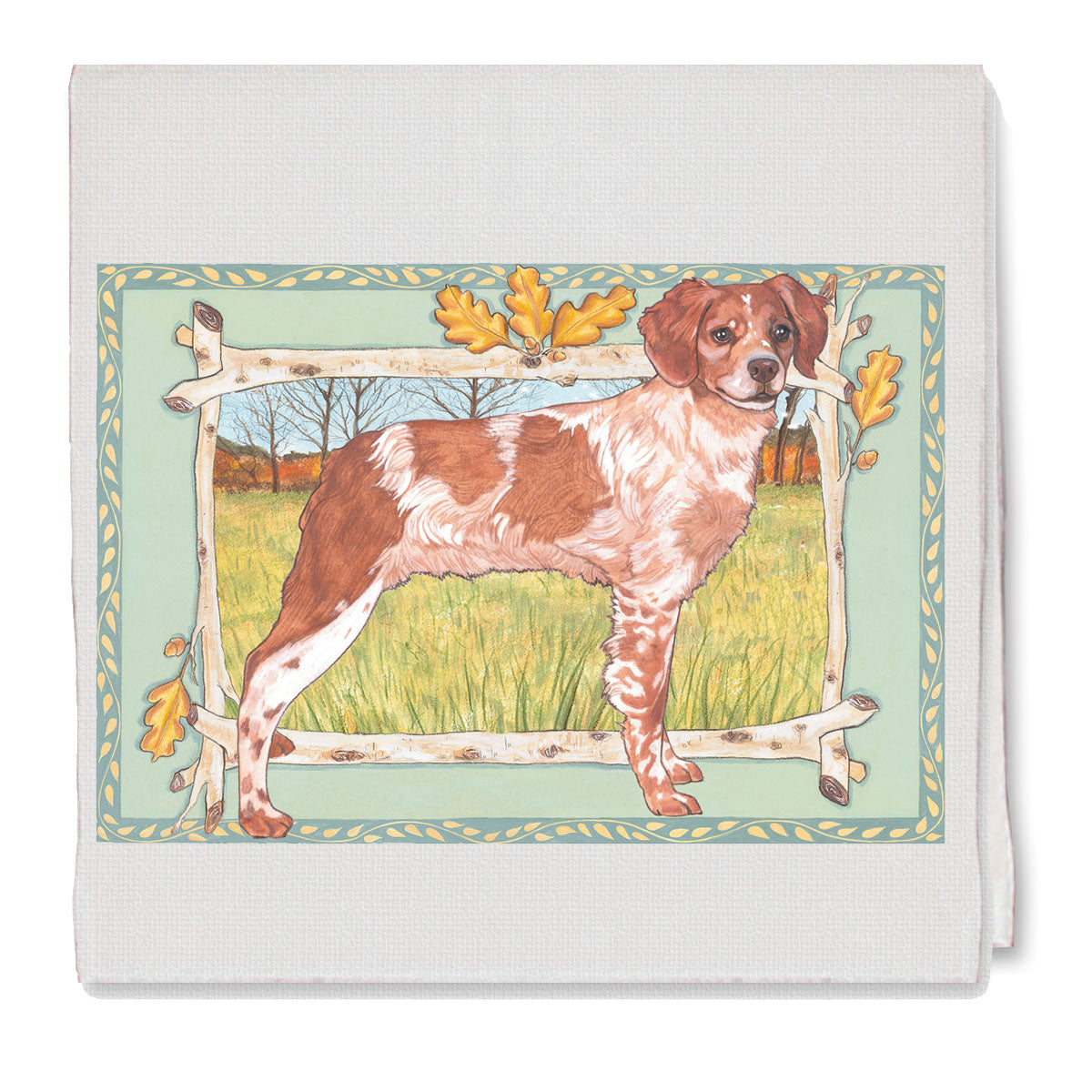 Brittany Spaniel Dish Towel Decorative Cotton Kitchen Dish Towel, Pet Gift - Pipsqueakproductions