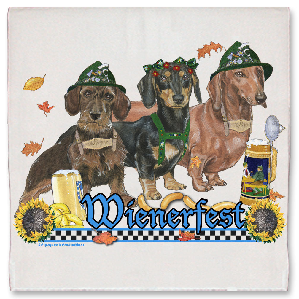 Dachshund Doxie Dog Wienerfest Kitchen Dish Towel Pet Gift - Pipsqueakproductions