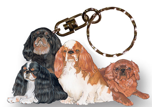 English Toy Spaniel Keychain Wooden - Pipsqueakproductions