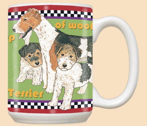 Fox Terrier Wire Ceramic Coffee Mug Tea Cup 15 oz - Pipsqueakproductions