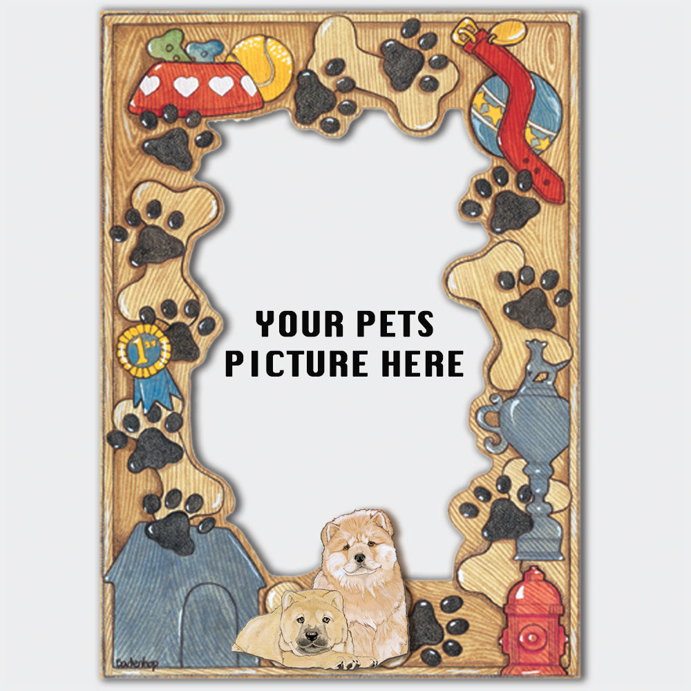 Chow Chow Wooden Picture Frame Die-Cut 2-Dimensional 5” x 7” Holds 4" x 6" Photo - Pipsqueakproductions