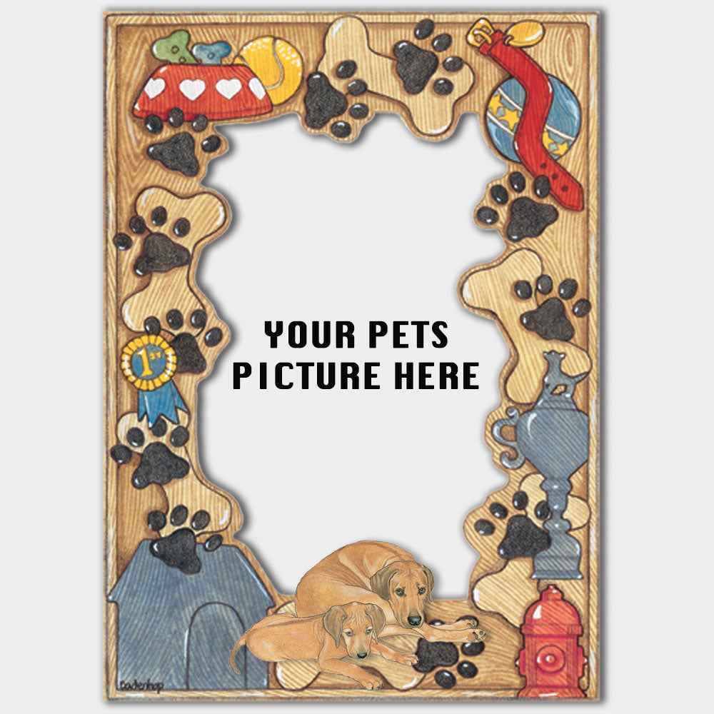 Rhodesian Ridgeback Wooden Picture Frame Die-Cut 2-Dimensional 5” x 7” Holds 4" x 6" Photo - Pipsqueakproductions