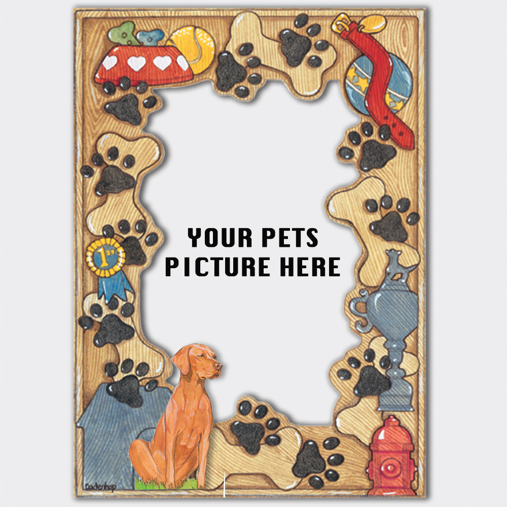 Vizsla Wooden Picture Frame Die-Cut 2-Dimensional 5” x 7” Holds 4" x 6" Photo - Pipsqueakproductions