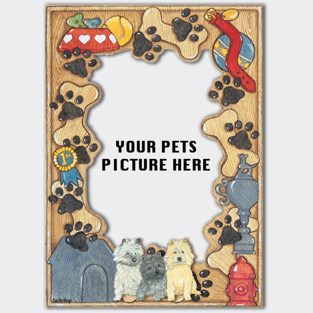 Cairn Terrier Wooden Picture Frame Die-Cut 2-Dimensional 5” x 7” Holds 4" x 6" Photo - Pipsqueakproductions