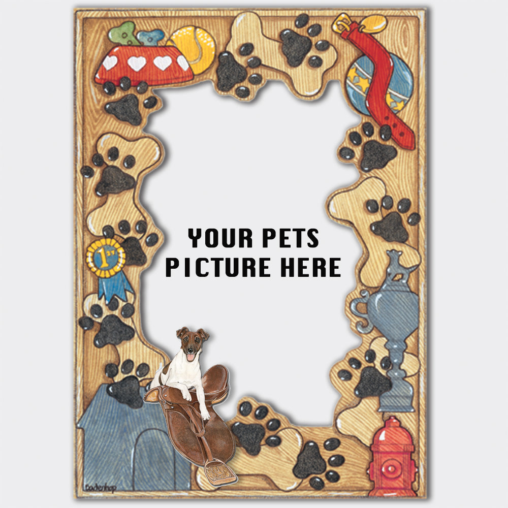 Fox Terrier Smooth Wooden Picture Frame Die-Cut 2-Dimensional 5” x 7” Holds 4" x 6" Photo - Pipsqueakproductions