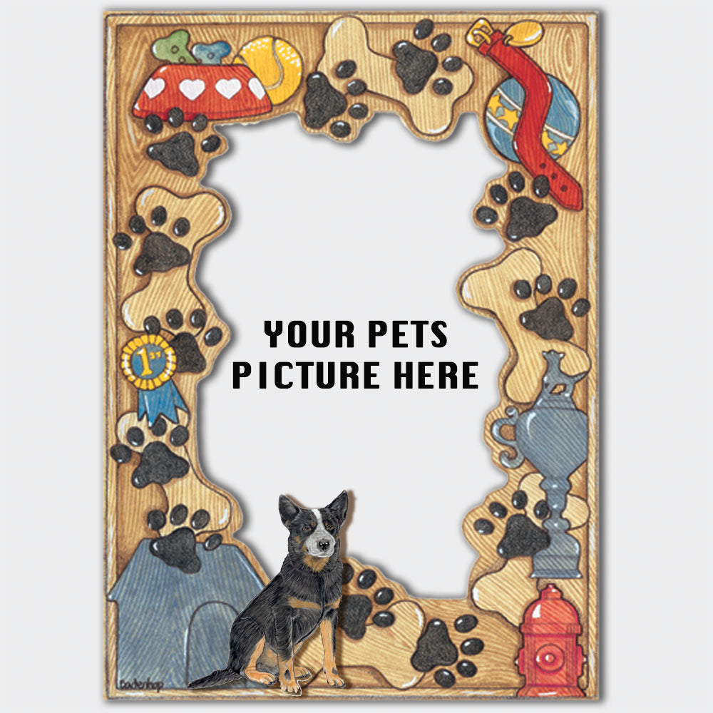 Australian Cattle Dog Wooden Picture Frame Die-Cut 2-Dimensional 5” x 7” Holds 4" x 6" Photo - Pipsqueakproductions