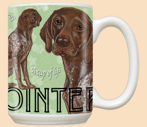 German Pointer Ceramic Coffee Mug Tea Cup 15 oz - Pipsqueakproductions