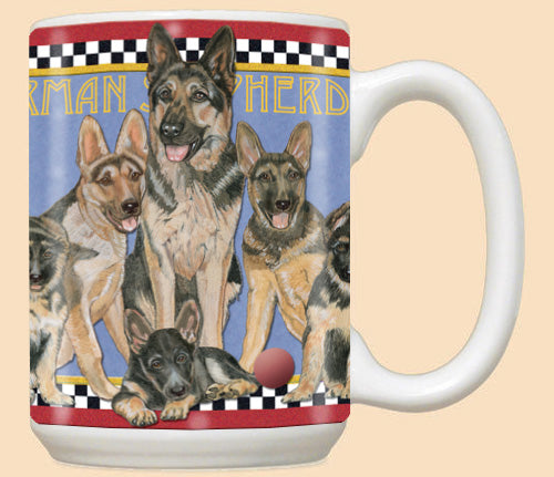 German Shepherd Ceramic Coffee Mug Tea Cup 15 oz - Pipsqueakproductions