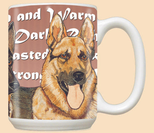 German Shepherd Ceramic Coffee Mug Tea Cup 15 oz - Pipsqueakproductions