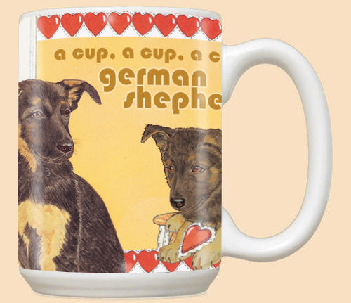 German Shepherd Ceramic Coffee Mug Tea Cup 15 oz - Pipsqueakproductions