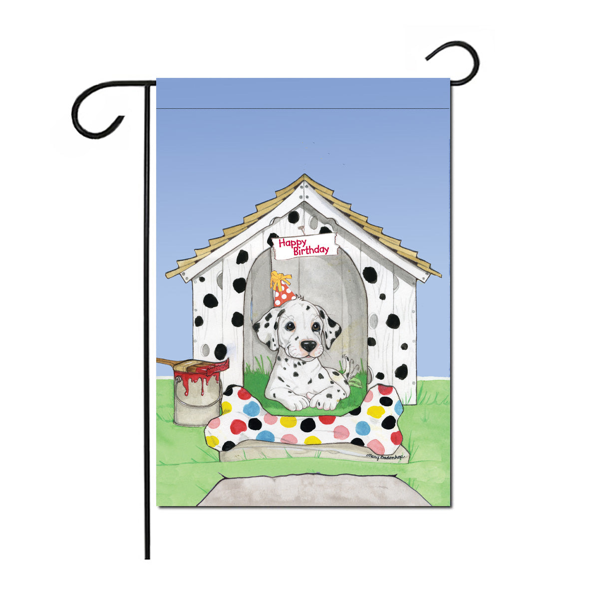 Dalmatian Puppy Party Garden Flag Double Sided 12” x 17 - Pipsqueakproductions