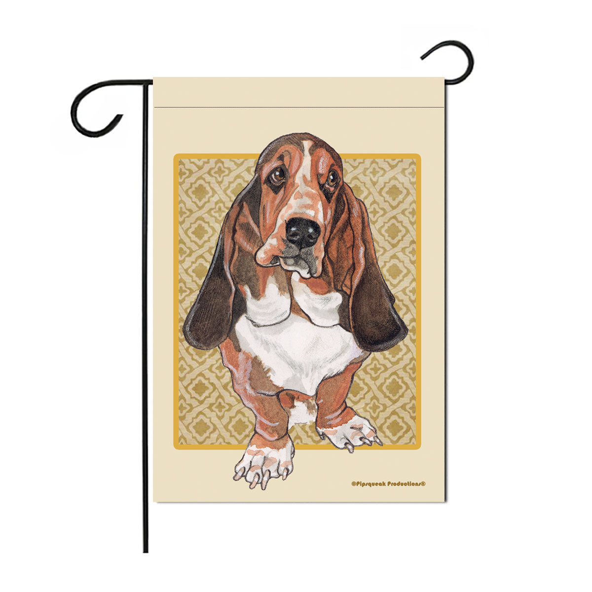 Basset Hound Garden Flag Double Sided 12” X 17” - Pipsqueakproductions
