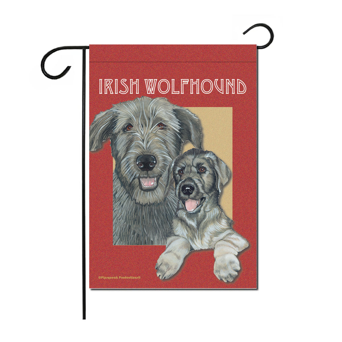 Irish Wolfhound Garden Flag Double Sided 12” X 17” - Pipsqueakproductions