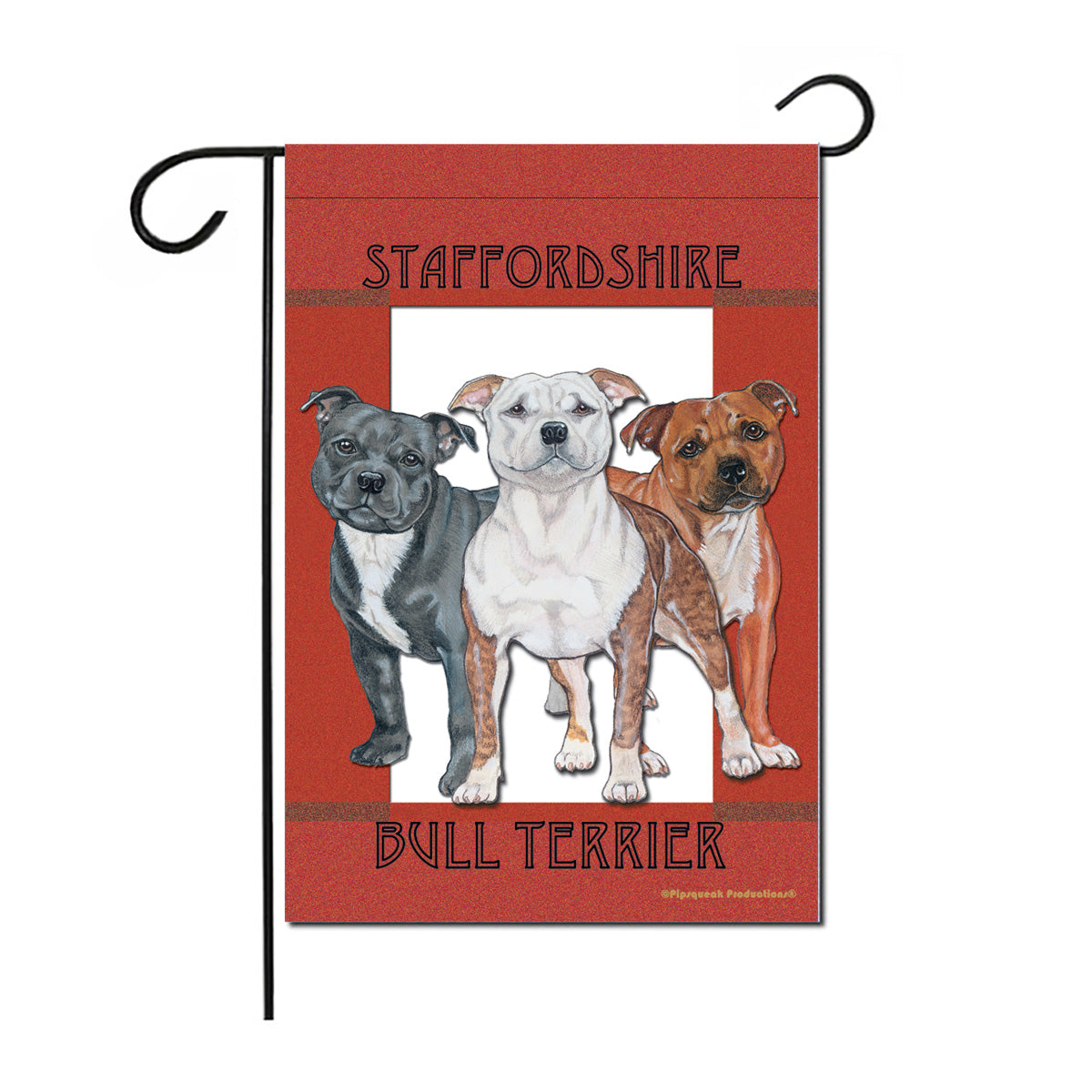 Staffordshire Bull Terrier Garden Flag Double Sided 12” X 17” - Pipsqueakproductions