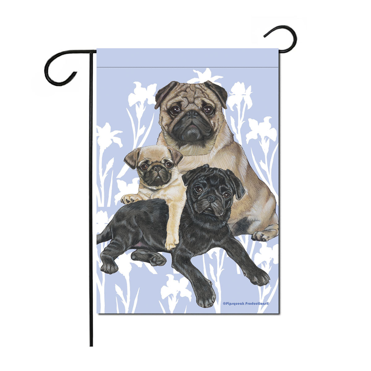 Pug Garden Flag Double Sided 12” X 17” - Pipsqueakproductions