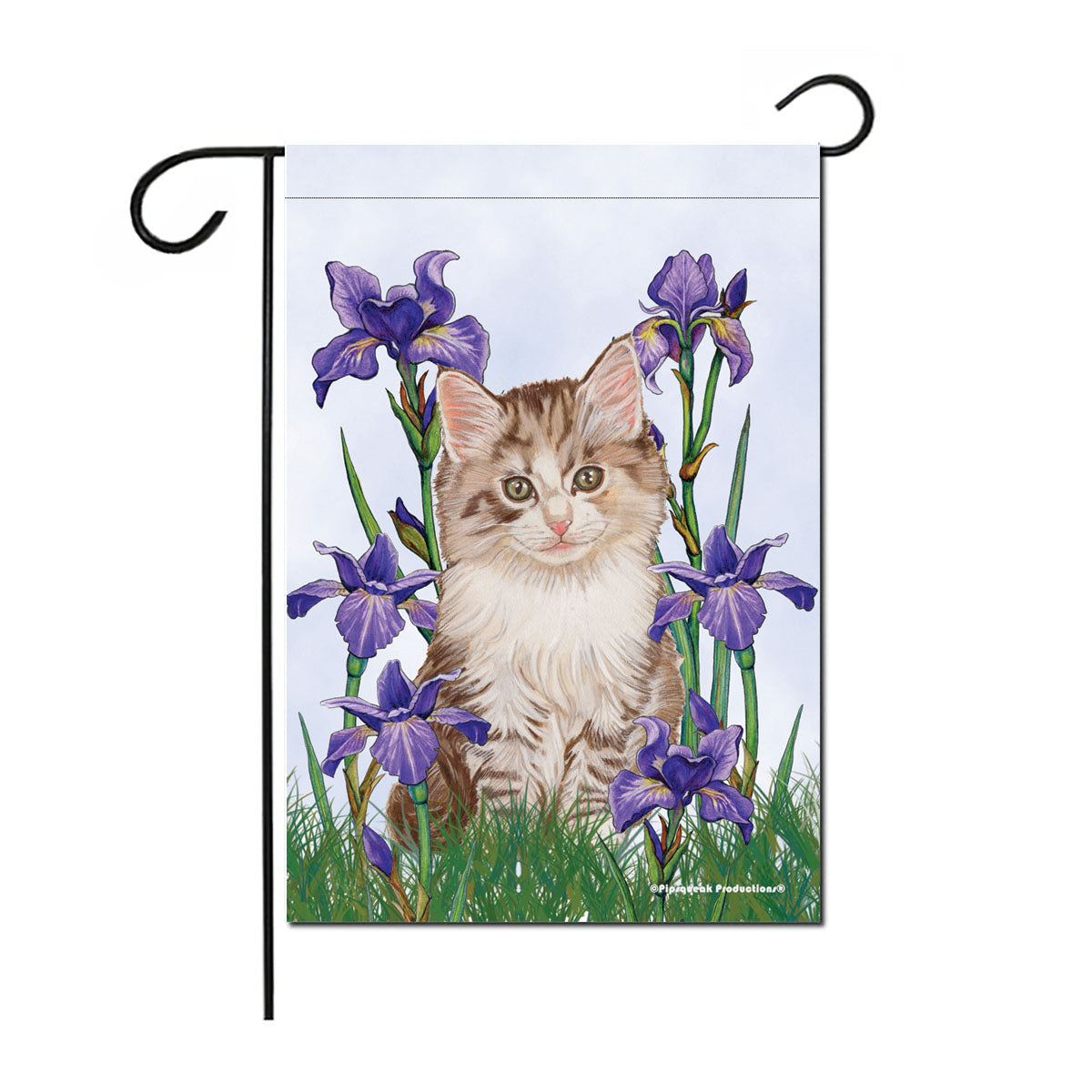 Cat Tabby Garden Flag Double Sided 12” x 17” - Pipsqueakproductions
