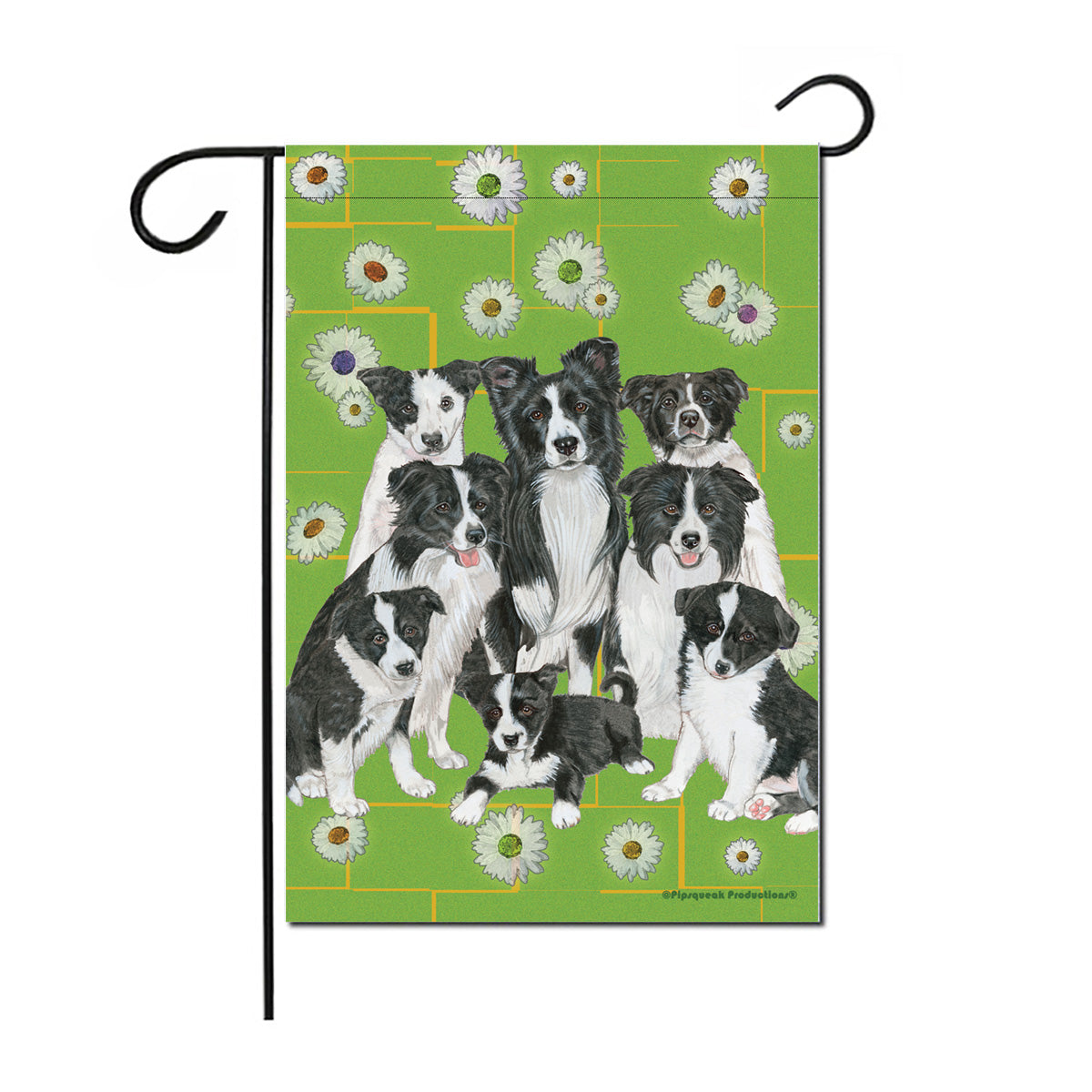 Border Collie Garden Flag Double Sided 12” x 17” - Pipsqueakproductions