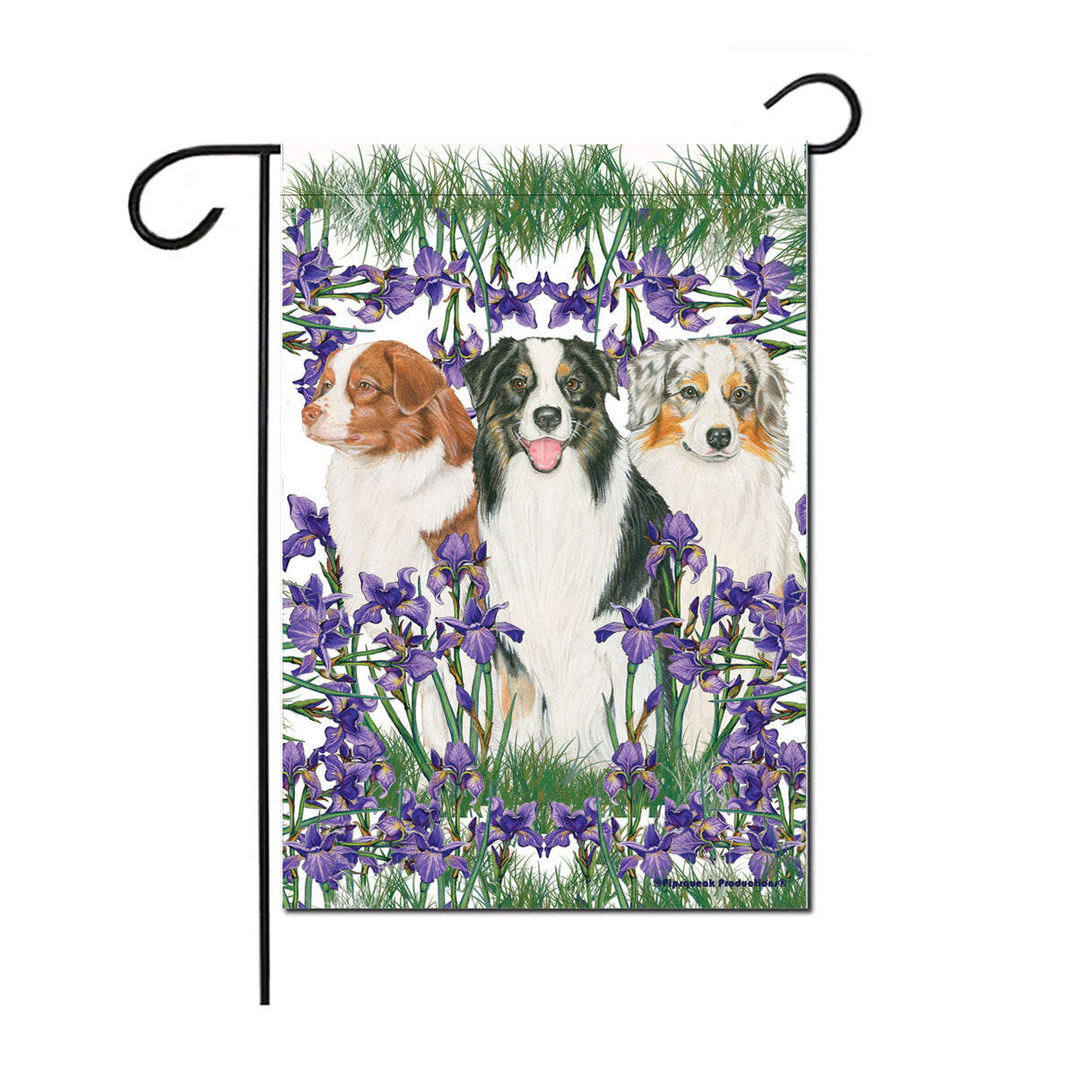 Australian Shepherd Aussie Garden Flag Double Sided 12” x 17” - Pipsqueakproductions