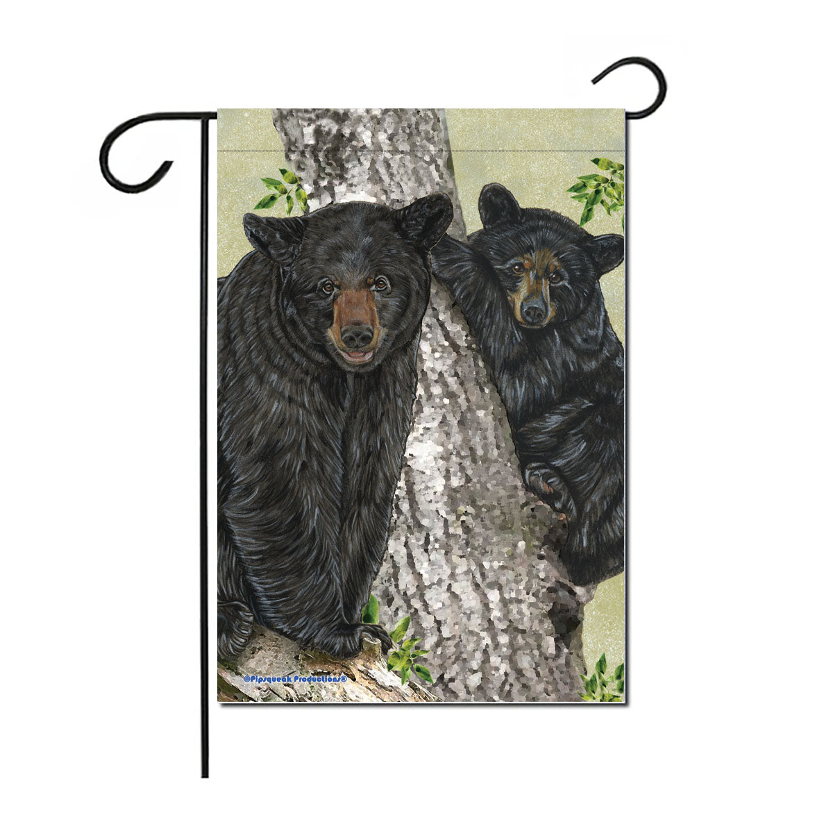 Black Bear Garden Flag Double Sided 12” x 17” - Pipsqueakproductions