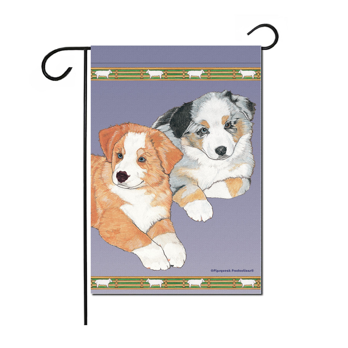 Australian Shepherd Aussie Garden Flag Double Sided 12” x 17” - Pipsqueakproductions
