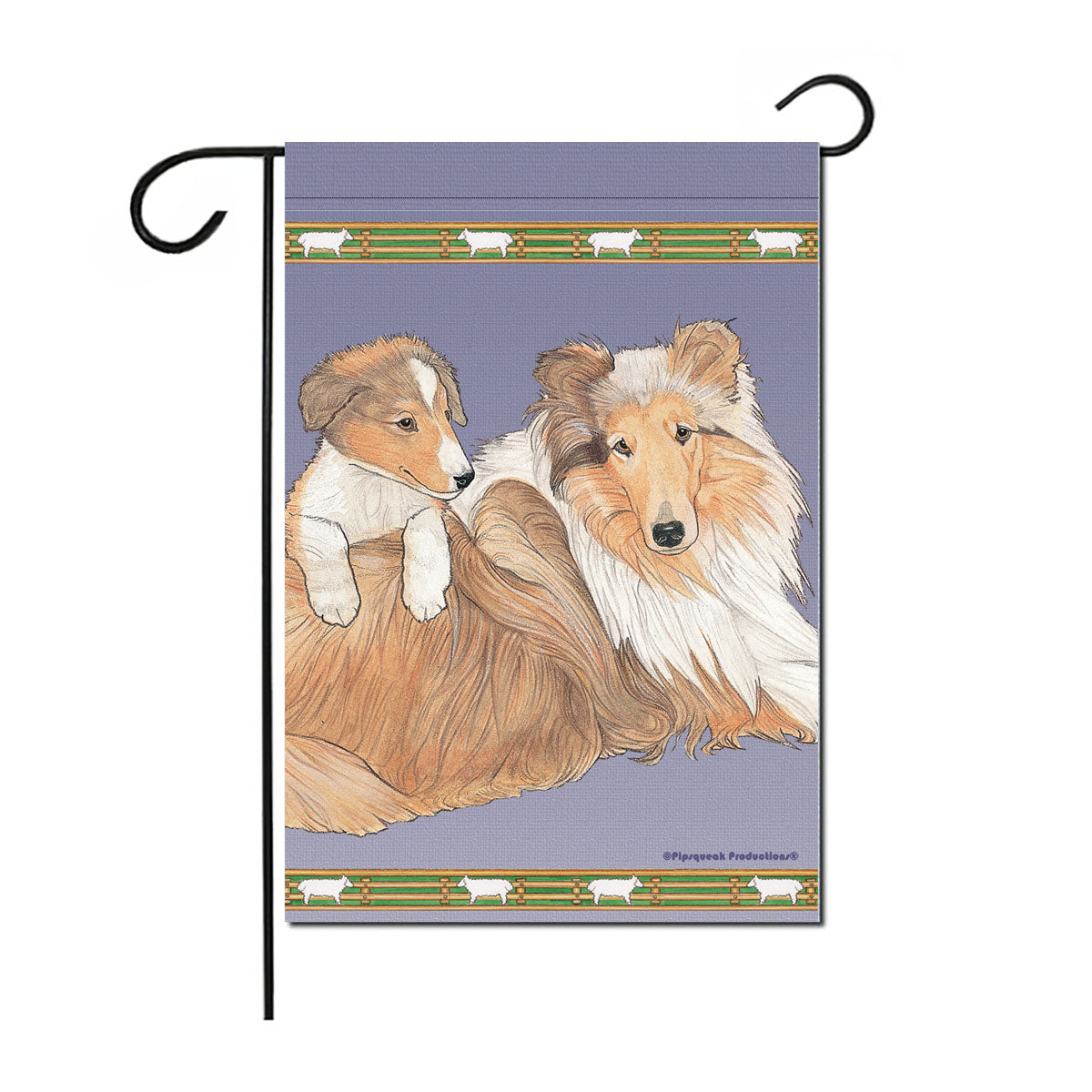 Collie Garden Flag Double Sided 12” x 18” - Pipsqueakproductions