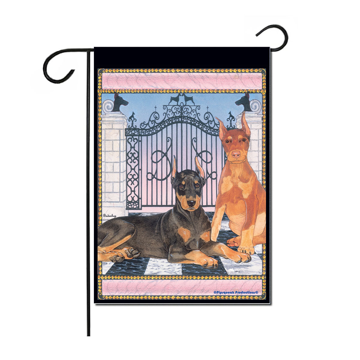 Doberman Garden Flag Double Sided 12” x 17” - Pipsqueakproductions