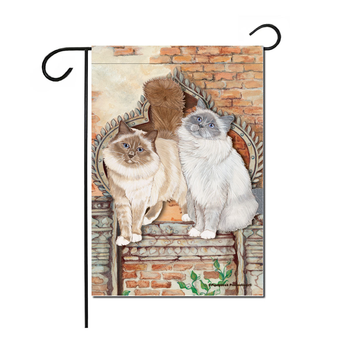 Birman Cat Garden Flag Double Sided 12” x 17” - Pipsqueakproductions