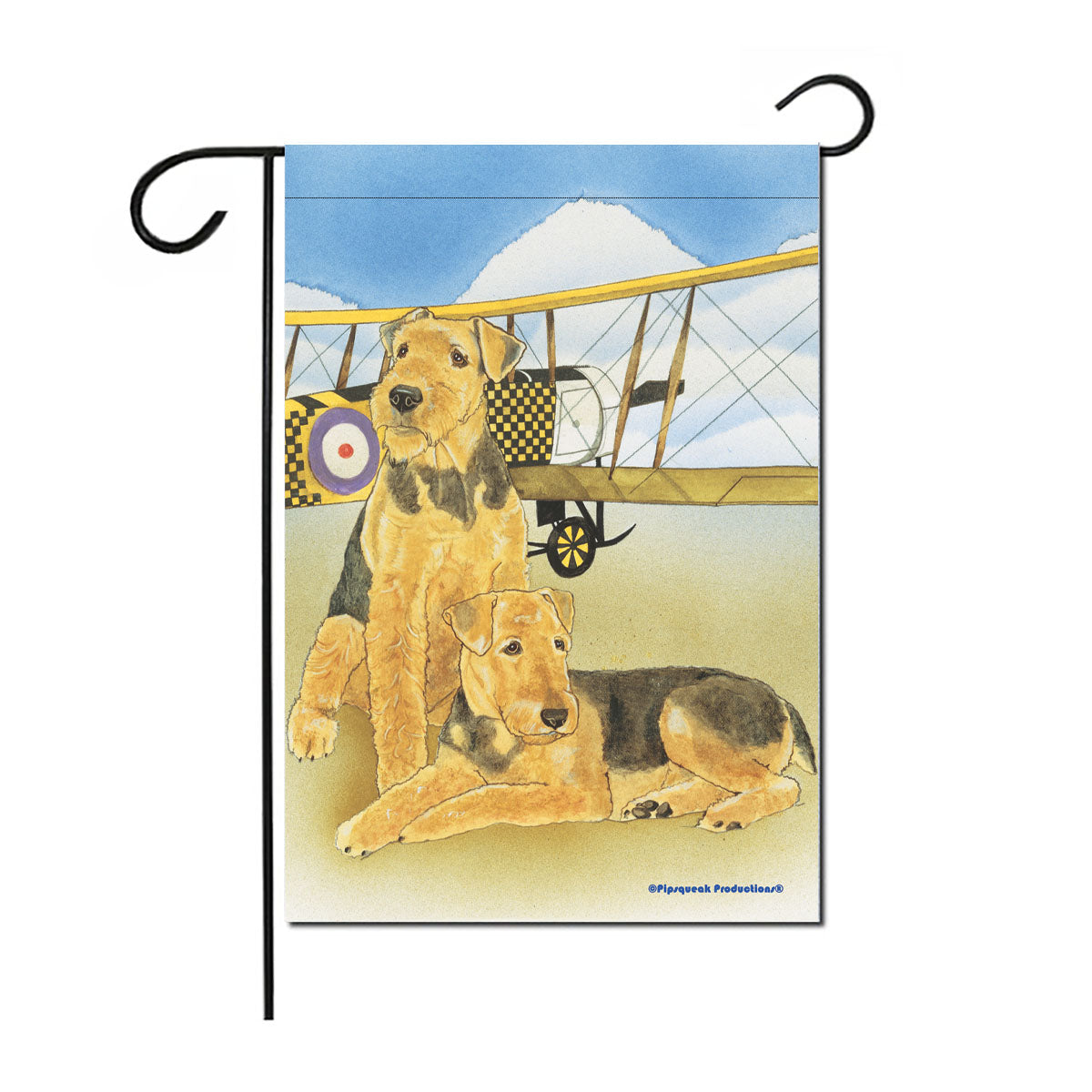 Airedale Terrier Garden Flag Double Sided 12” x 17” - Pipsqueakproductions