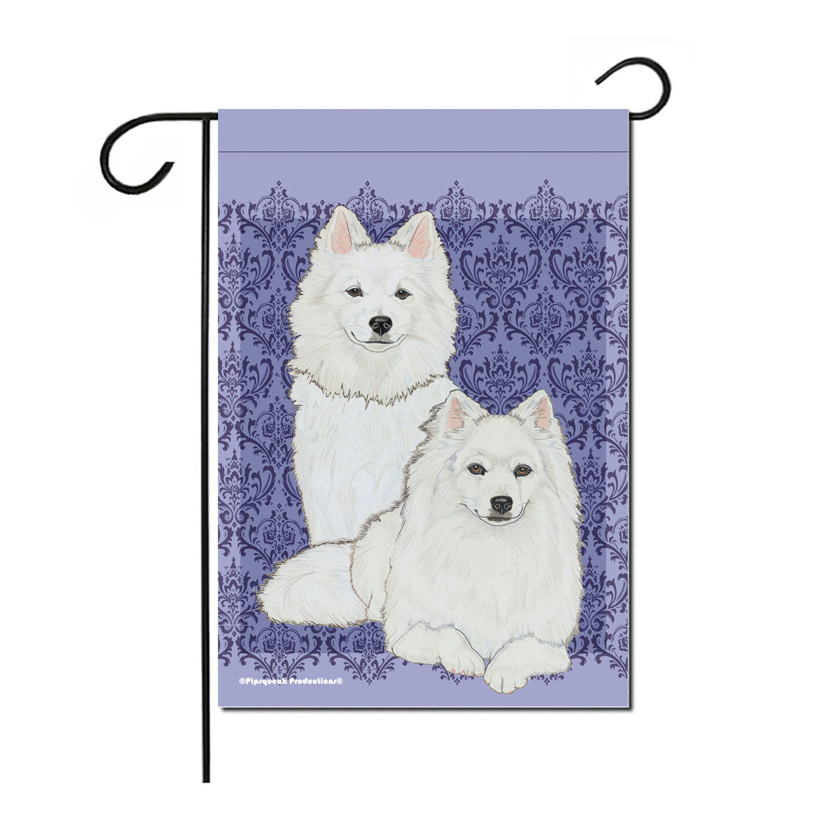 American Eskimo Eskie Garden Flag Double Sided 12” x 17” - Pipsqueakproductions