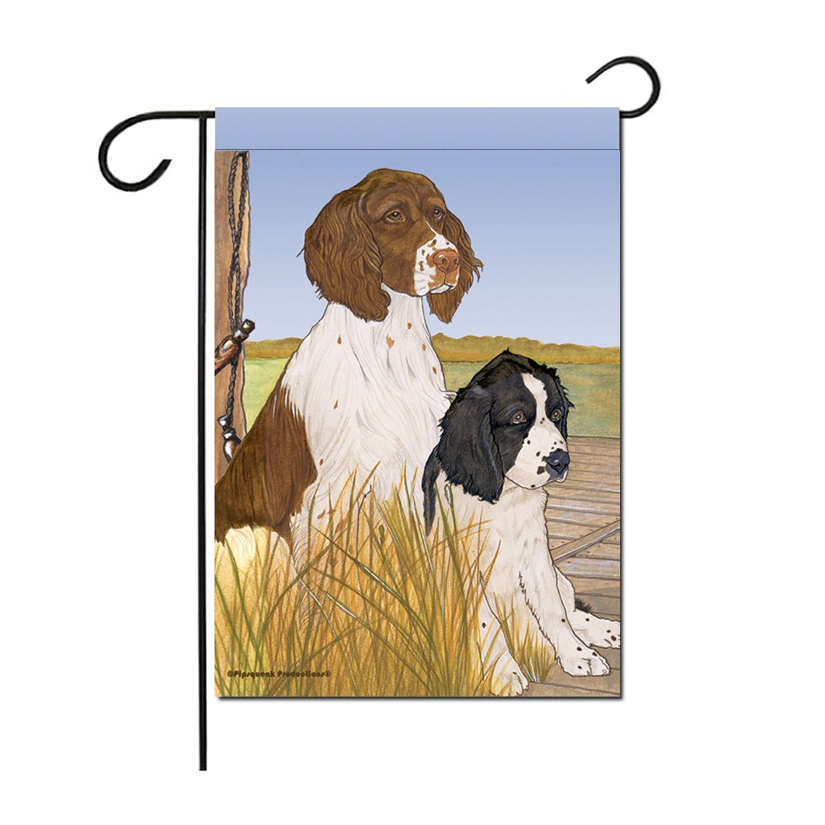 English Springer Spaniel Garden Flag Double Sided 12” x 17” - Pipsqueakproductions