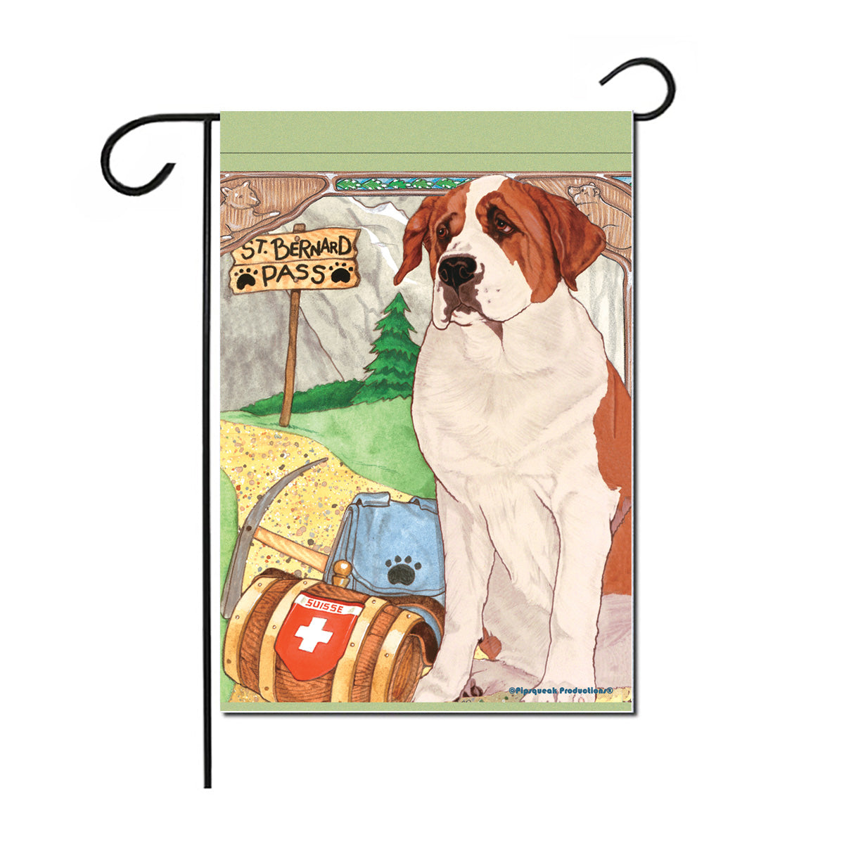 Saint Bernard Garden Flag Double Sided 12” x 17” - Pipsqueakproductions