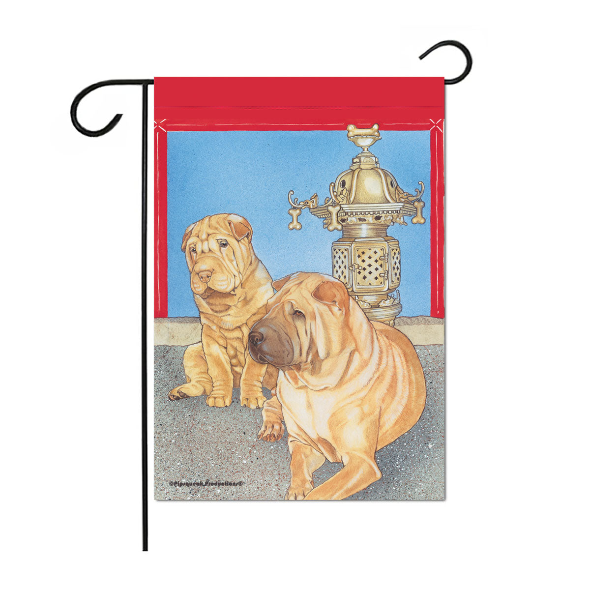 Shar Pei Garden Flag Double Sided 12” x 17” - Pipsqueakproductions