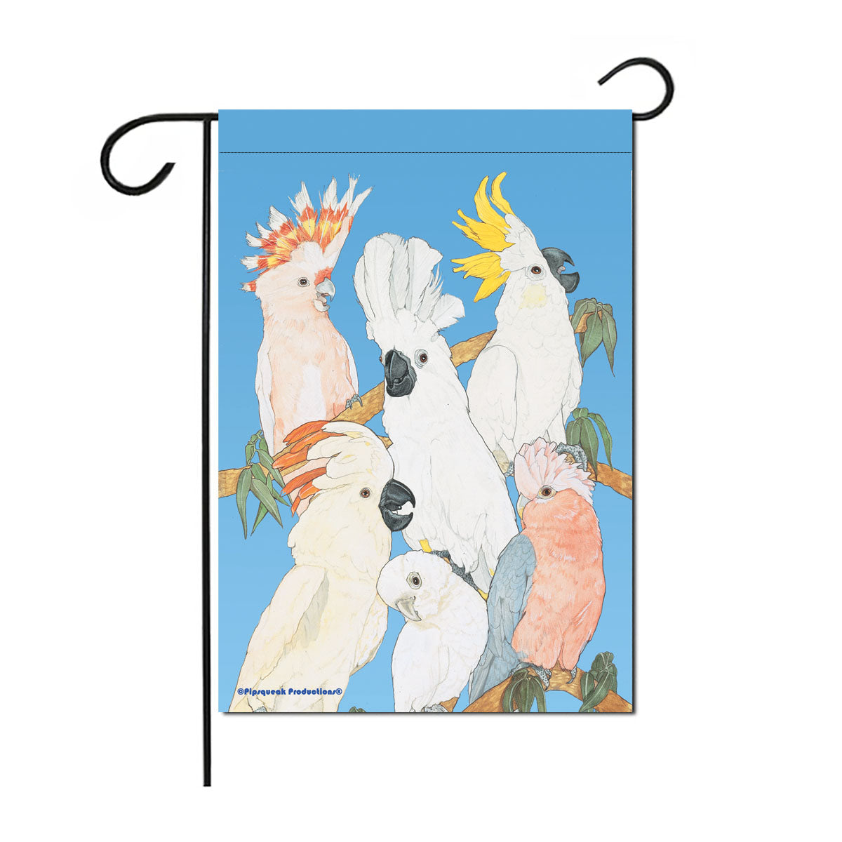 Cockatoo Parrot Garden Flag Double Sided 12” x 17” - Pipsqueakproductions