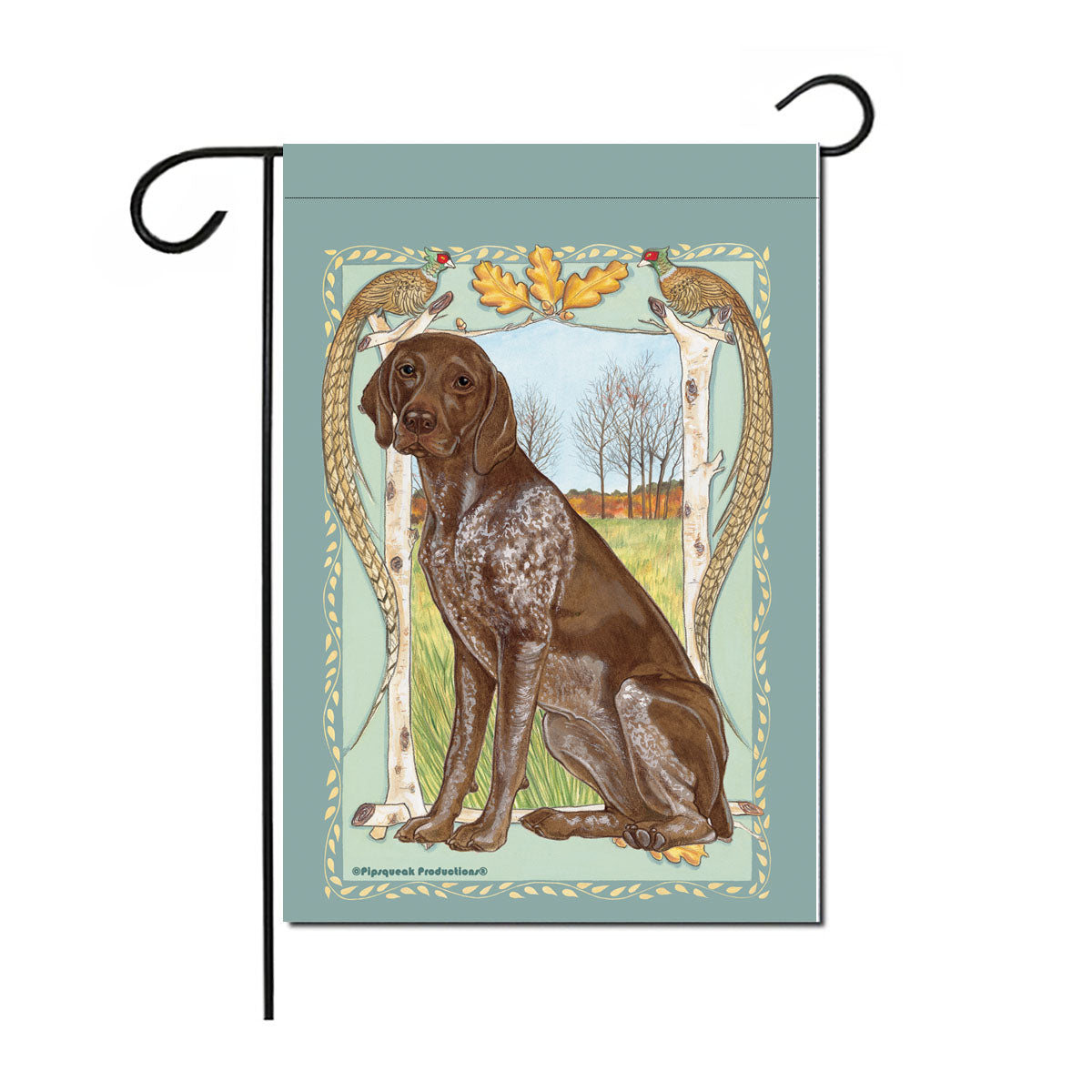 German Pointer Garden Flag Double Sided 12” x 17” - Pipsqueakproductions