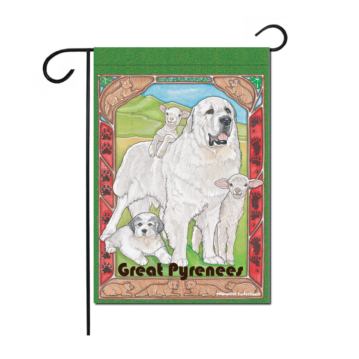 Great Pyrenees Garden Flag Double Sided 12” x 17” - Pipsqueakproductions