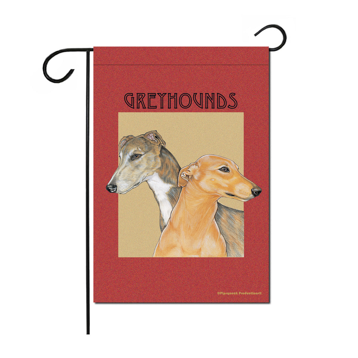 Greyhound Garden Flag Double Sided 12” x 17” - Pipsqueakproductions