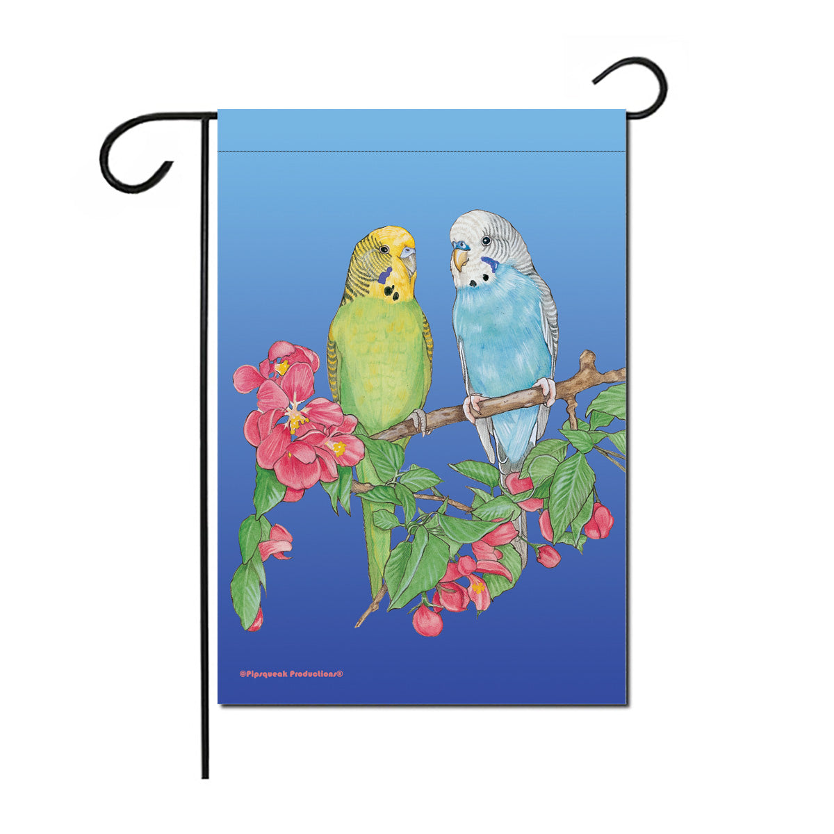 Parakeet Budgie Garden Flag Double Sided 12” x 17” - Pipsqueakproductions