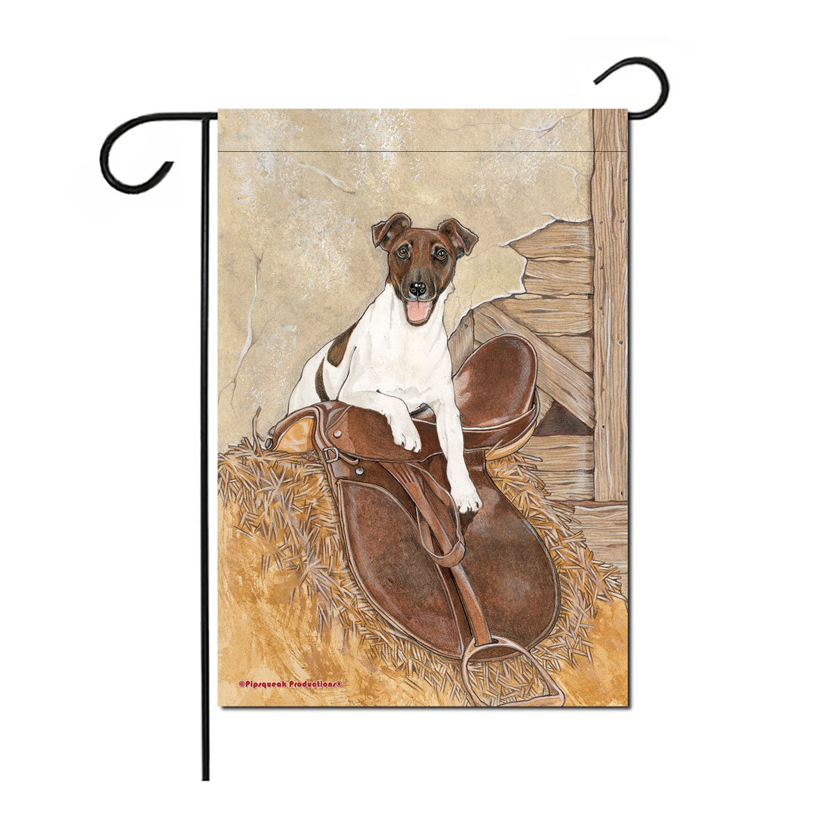 Fox Terrier Smooth Garden Flag Double Sided 12” x 17” - Pipsqueakproductions