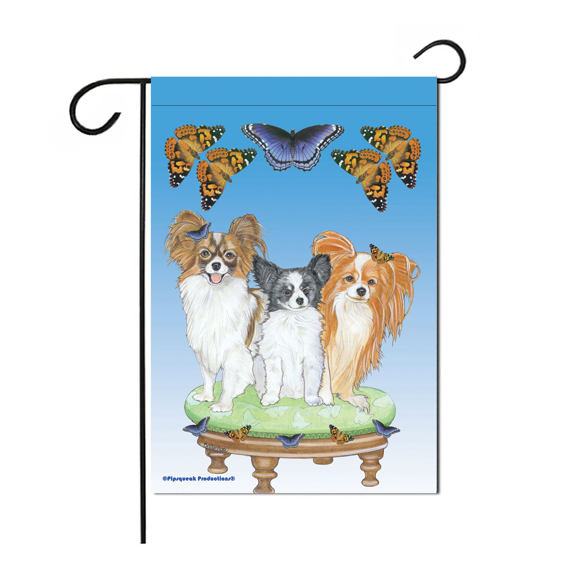Papillon Garden Flag Double Sided 12” x 17” - Pipsqueakproductions
