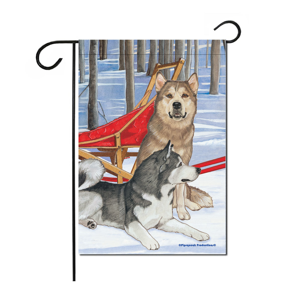 Alaskan Malamute Double Sided 12” x 17” - Pipsqueakproductions