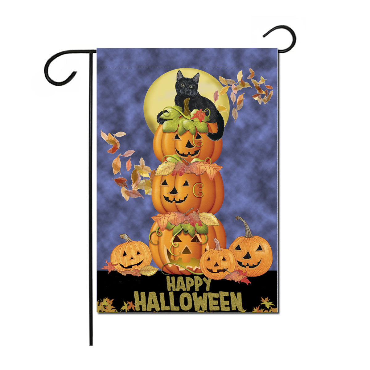 Cat Black Kitty Halloween Garden Flag Double sided, 12" x 18" Outdoor Decor