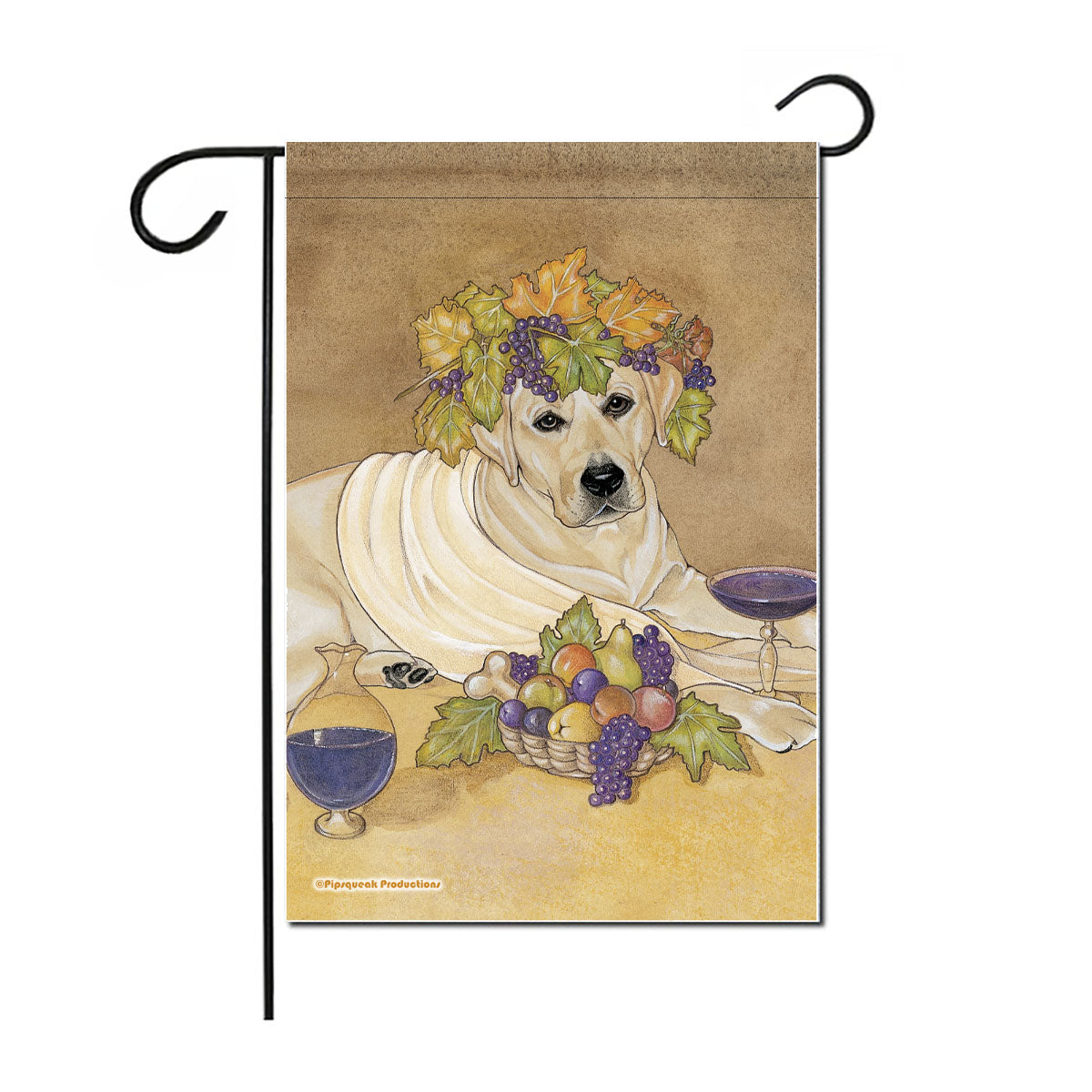 Labrador Retriever Yellow Lab Fall Garden Flag Double sided, 12" x 18" Outdoor Decor - Pipsqueakproductions