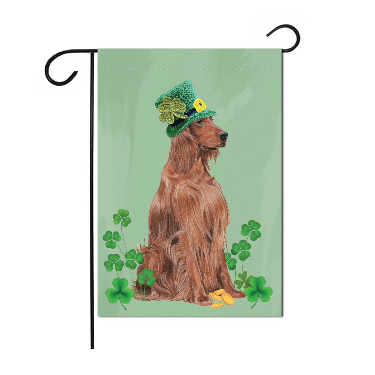 Irish Setter Saint Patrick's Day Garden Flag Double Sided 12" x 18" - Pipsqueakproductions