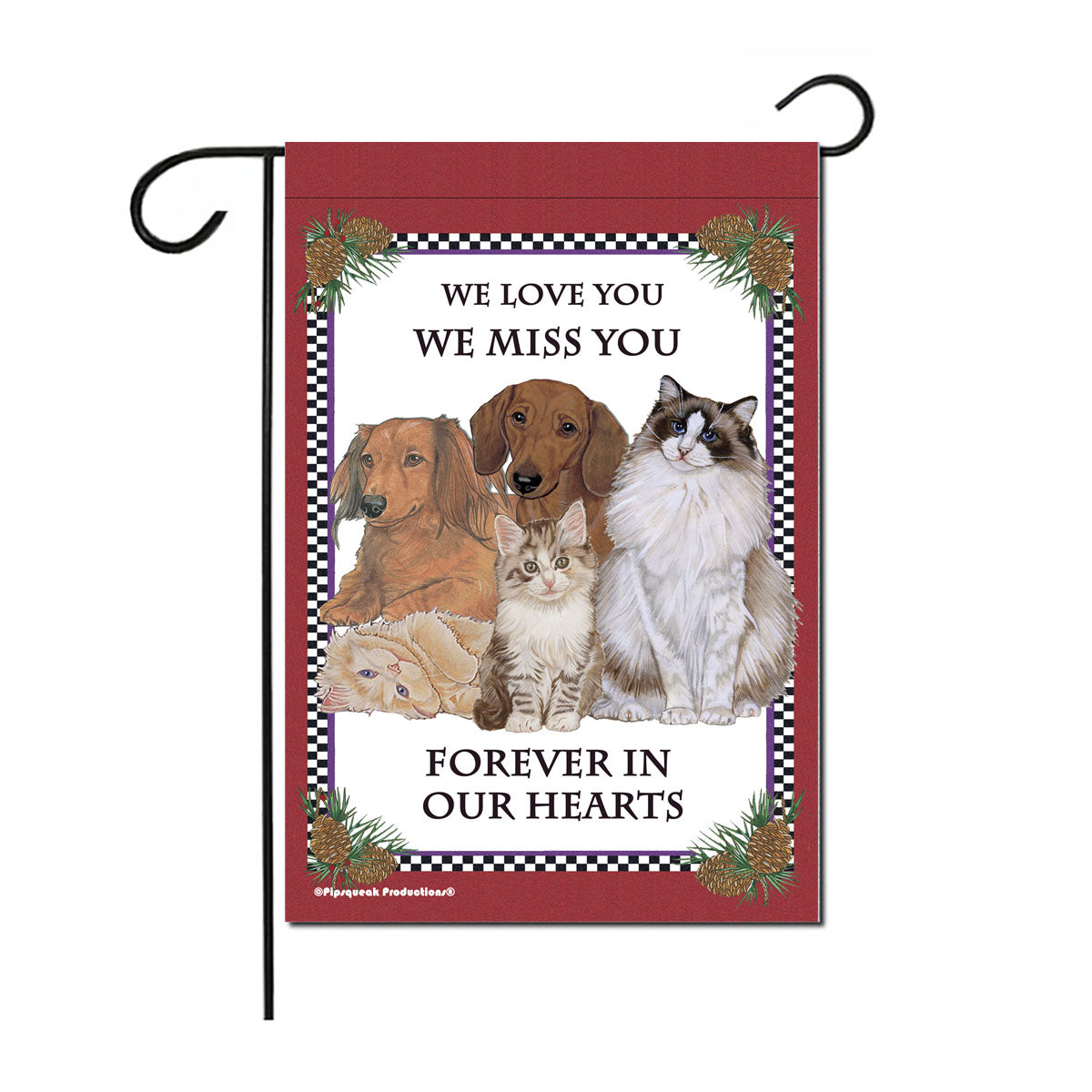 Pet Memorial Sympathy Garden Flag Double sided, 12" x 18" Outdoor Decor - Pipsqueakproductions