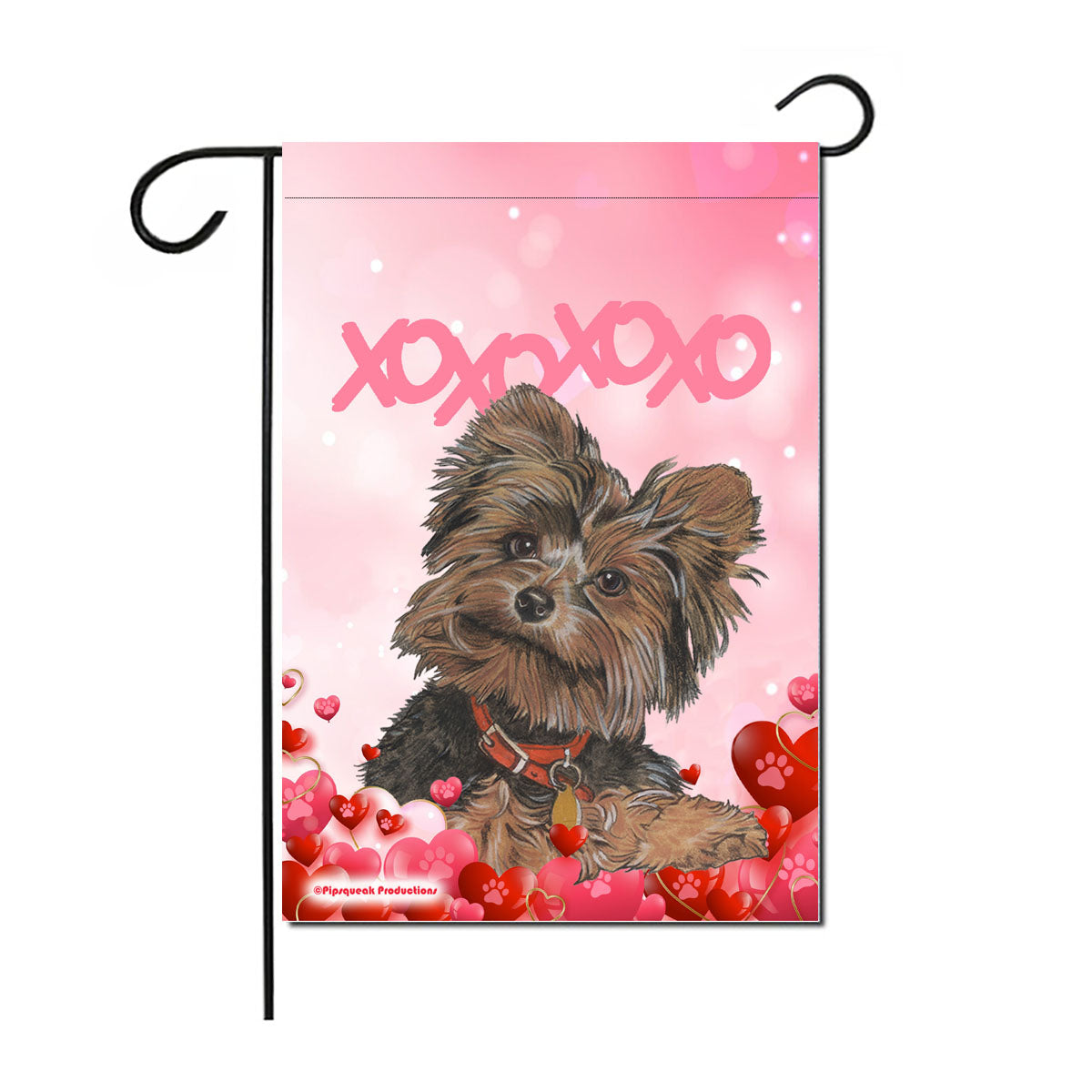 Yorkie Valentine’s Day Garden Flag, Double sided 12” x 18” Yard Art Decor - Pipsqueakproductions