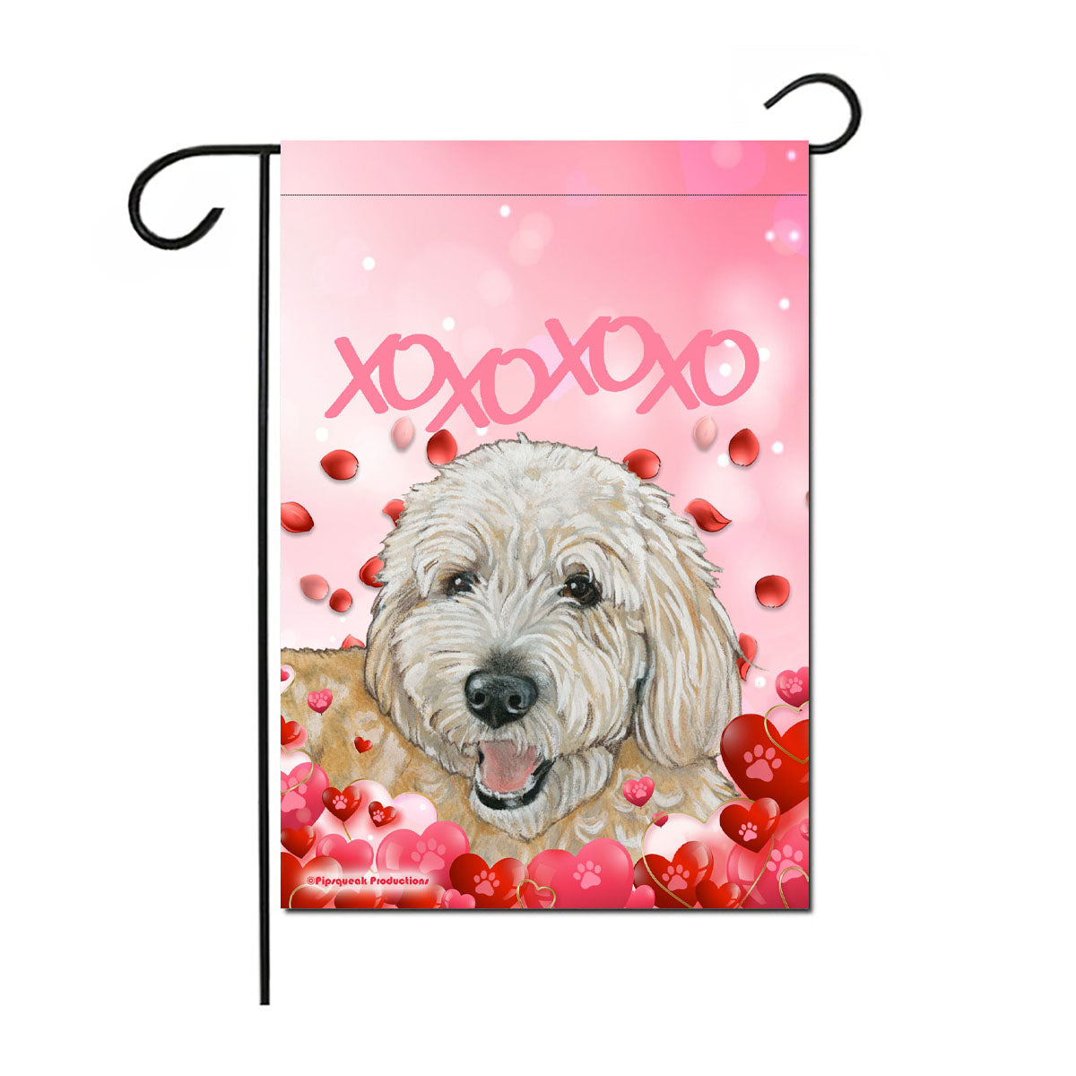 Doodle Valentine’s Day Garden Flag, Double sided 12” x 18” Yard Art Decor - Pipsqueakproductions