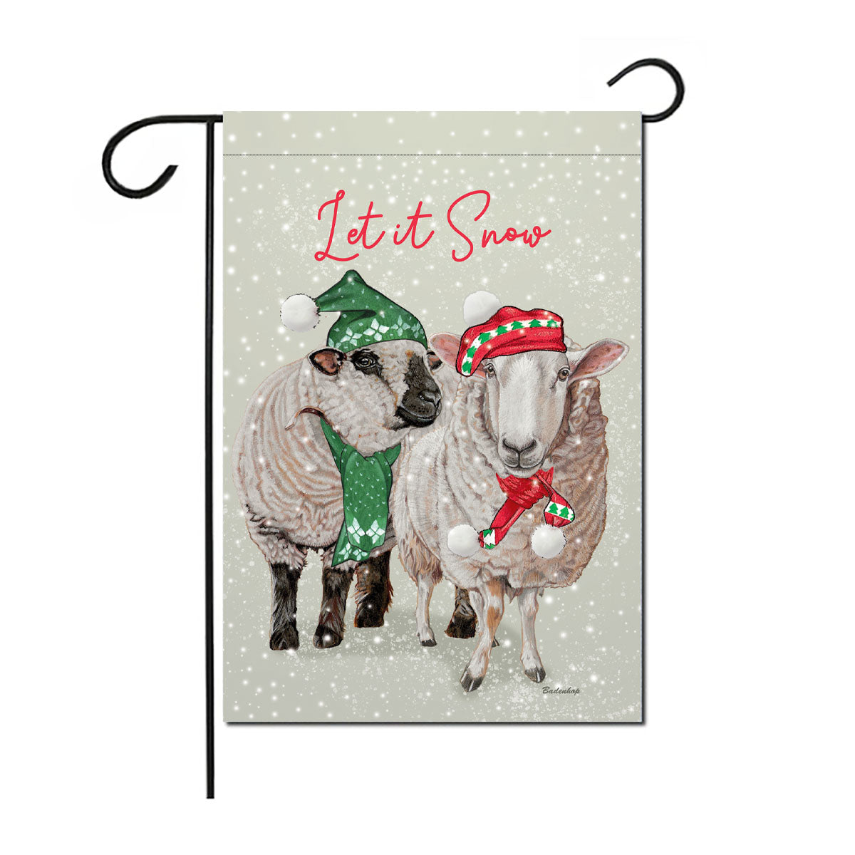 Sheep Cheviot And Hampshire Sheep Christmas Garden Flags Double Sided 12” x 17” - Pipsqueakproductions
