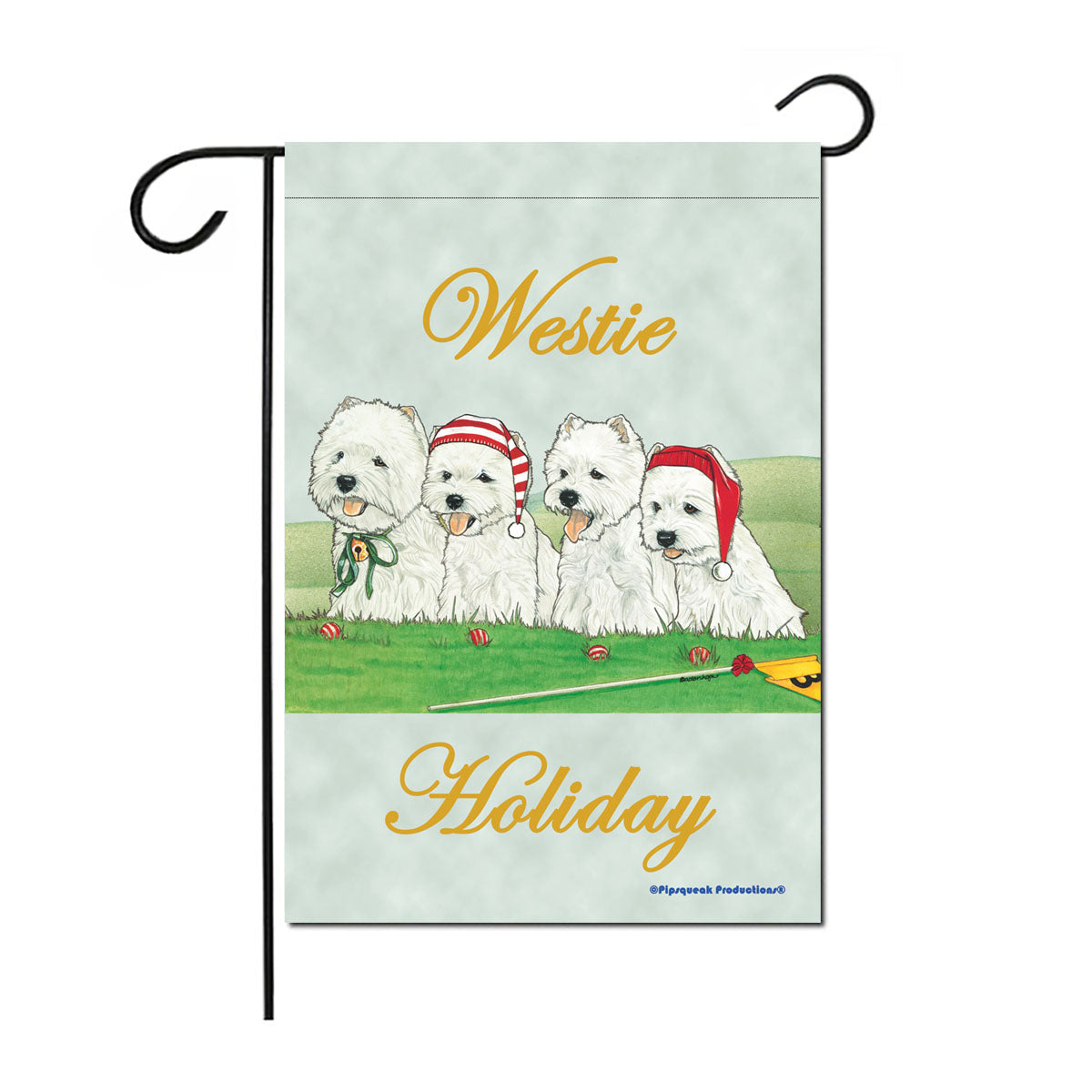 West Highland Terrier Christmas Garden Flag Double Sided 12” x 17” - Pipsqueakproductions
